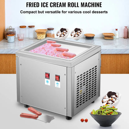 VEVOR Smart Fried Ice Cream Machine Yogurt Roll Maker
